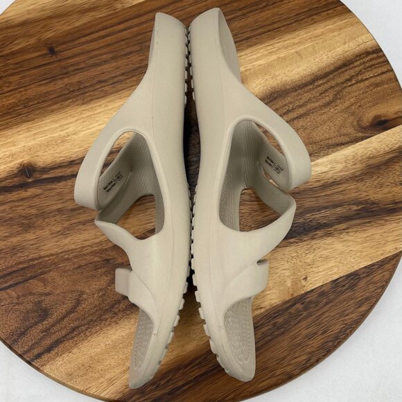 Crocs Kadee II 506756 Womens 10 Strappy Flats Slip On Beige Matte Sandals - Picture 9 of 11